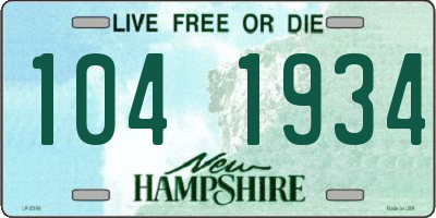 NH license plate 1041934