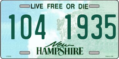 NH license plate 1041935
