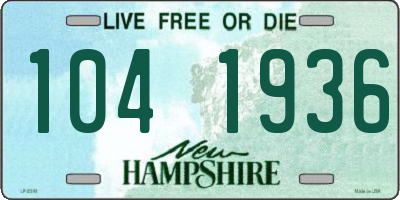 NH license plate 1041936