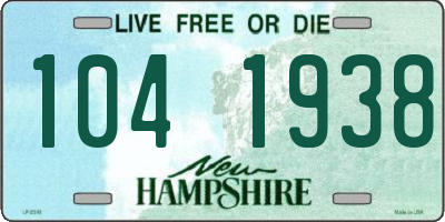 NH license plate 1041938