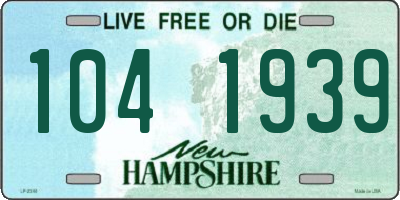 NH license plate 1041939