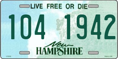 NH license plate 1041942