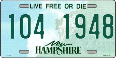 NH license plate 1041948