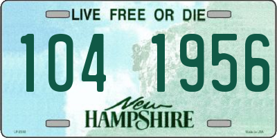 NH license plate 1041956