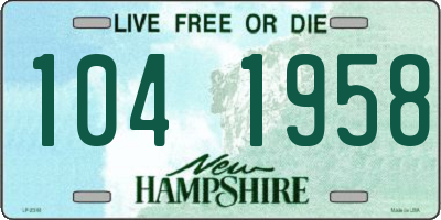 NH license plate 1041958