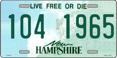 NH license plate 1041965