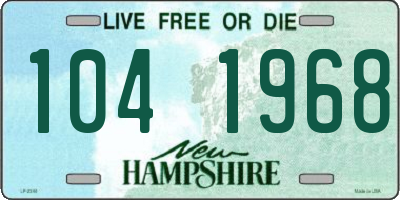NH license plate 1041968