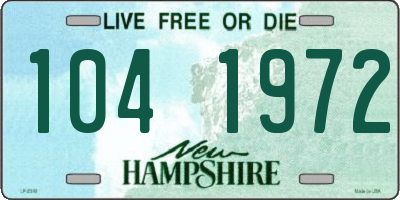 NH license plate 1041972