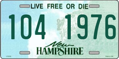 NH license plate 1041976