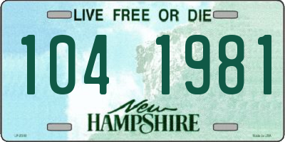 NH license plate 1041981
