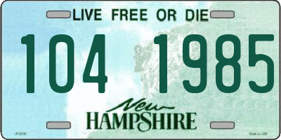 NH license plate 1041985