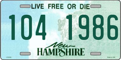 NH license plate 1041986