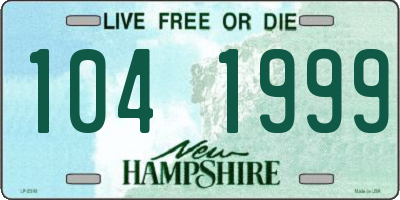 NH license plate 1041999