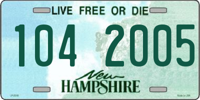 NH license plate 1042005