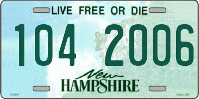 NH license plate 1042006