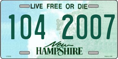 NH license plate 1042007