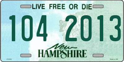 NH license plate 1042013
