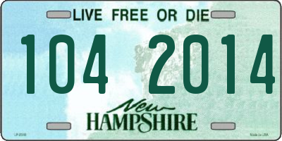 NH license plate 1042014