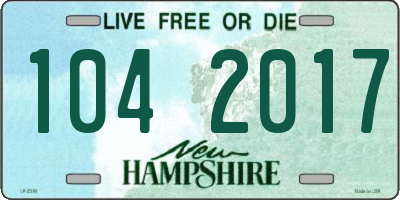 NH license plate 1042017