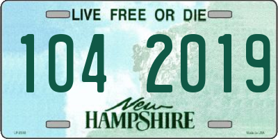 NH license plate 1042019