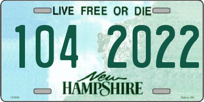 NH license plate 1042022