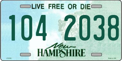 NH license plate 1042038