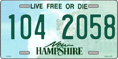NH license plate 1042058