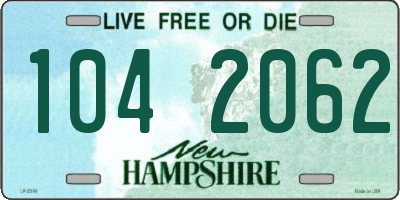 NH license plate 1042062