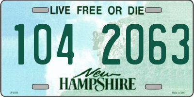 NH license plate 1042063