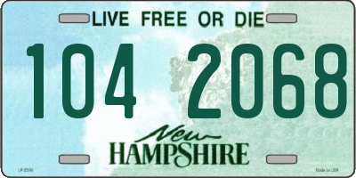 NH license plate 1042068