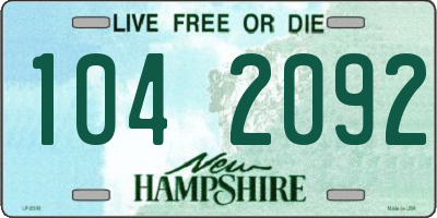 NH license plate 1042092