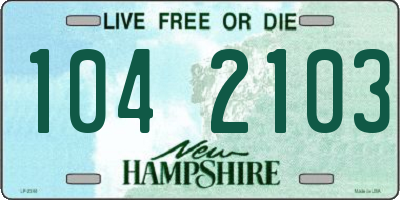 NH license plate 1042103
