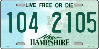 NH license plate 1042105