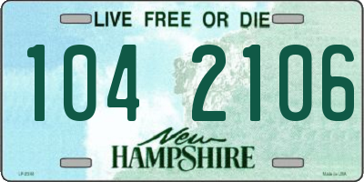 NH license plate 1042106