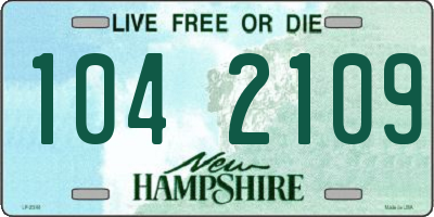 NH license plate 1042109