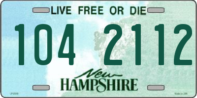 NH license plate 1042112