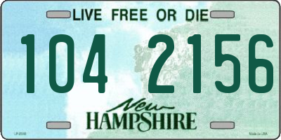NH license plate 1042156