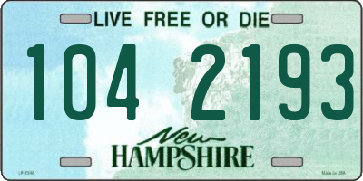 NH license plate 1042193