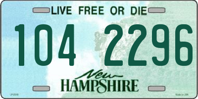 NH license plate 1042296