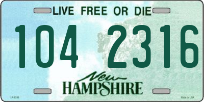 NH license plate 1042316