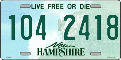 NH license plate 1042418