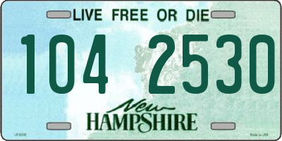 NH license plate 1042530