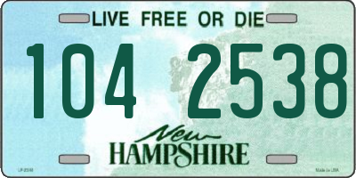 NH license plate 1042538