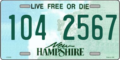 NH license plate 1042567