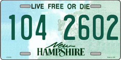 NH license plate 1042602