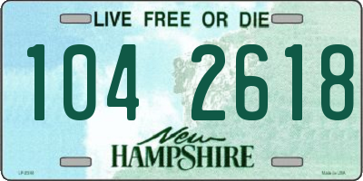 NH license plate 1042618