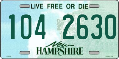 NH license plate 1042630