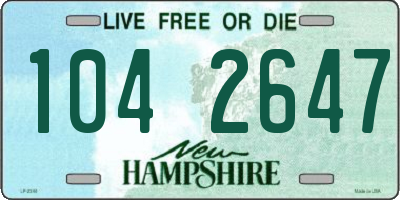 NH license plate 1042647