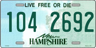 NH license plate 1042692