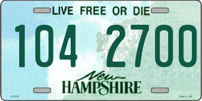 NH license plate 1042700